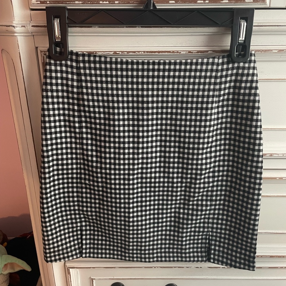 Black and White Checkered Mini Skirt